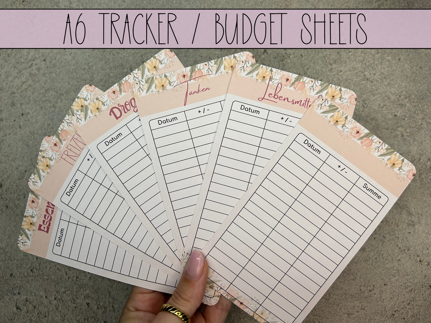 A6 Tracker / Budget Sheets Flower