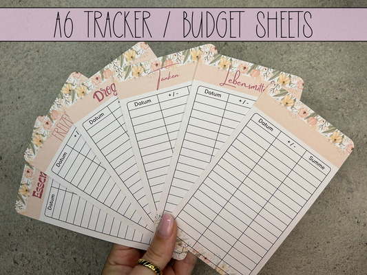 A6 Tracker / Budget Sheets Flower