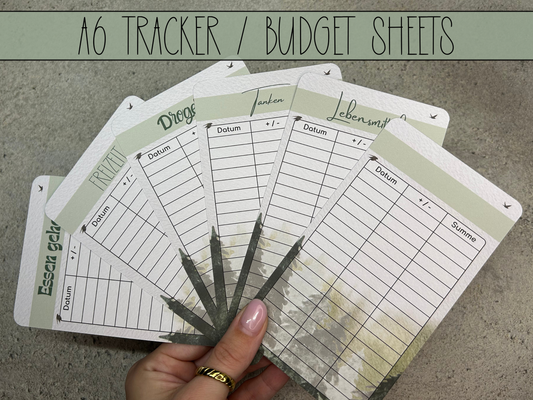 A6 Tracker / Budget Sheets Nature