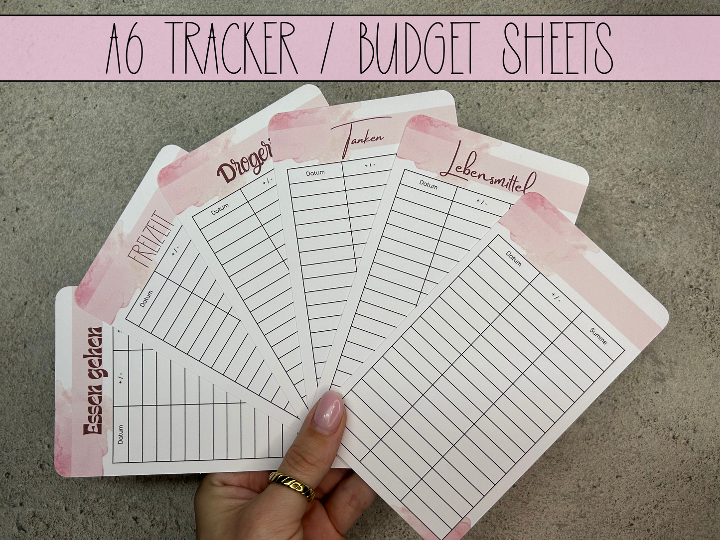 A6 Tracker / Budget Sheets Minimalistisch