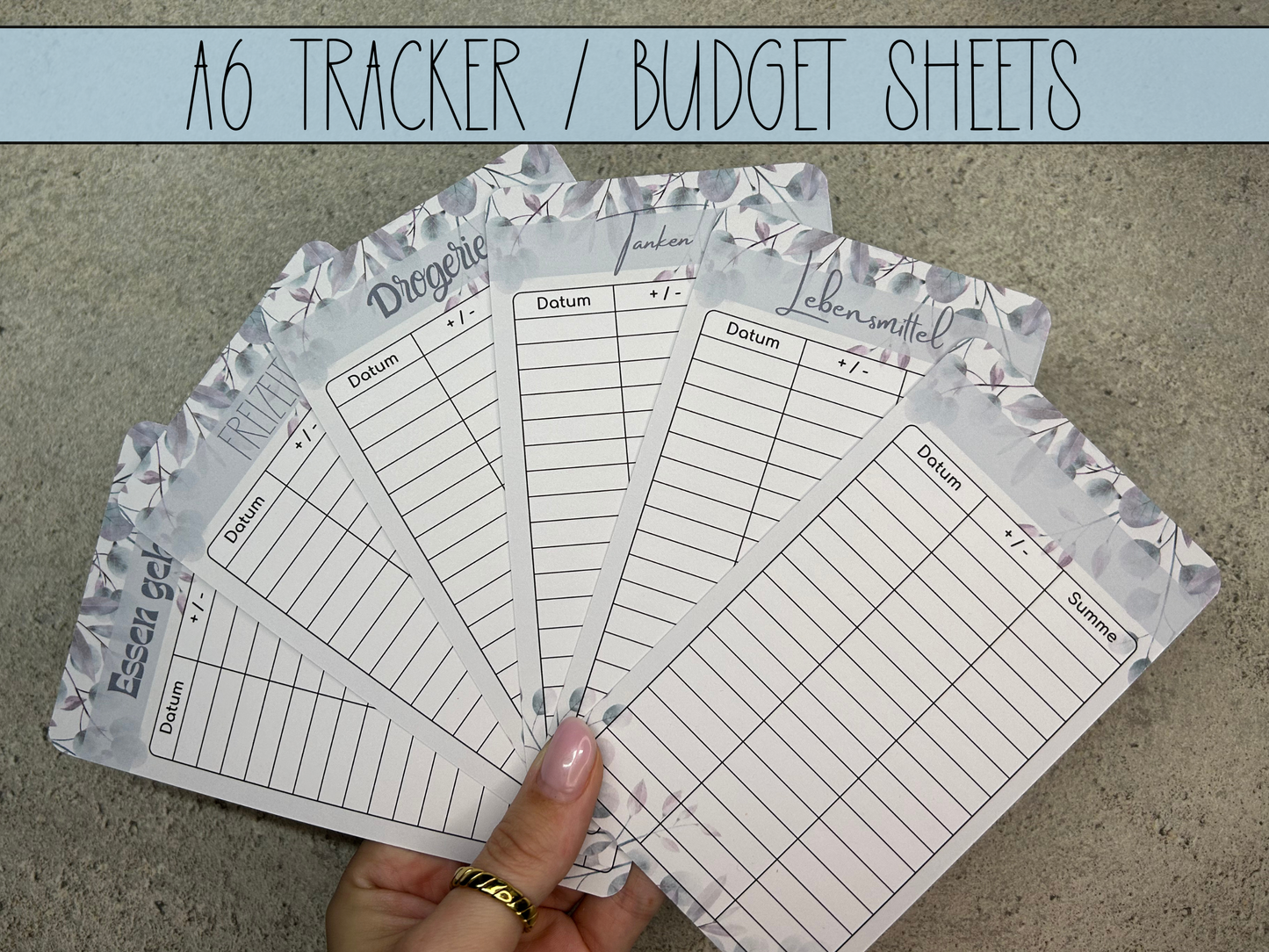 A6 Tracker / Budget Sheets Relax