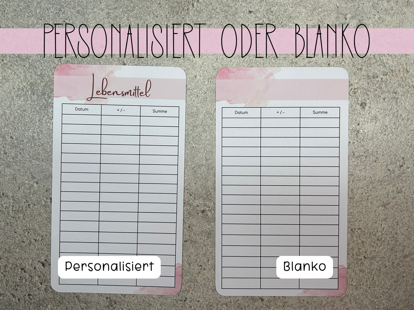 A6 Tracker / Budget Sheets Minimalistisch