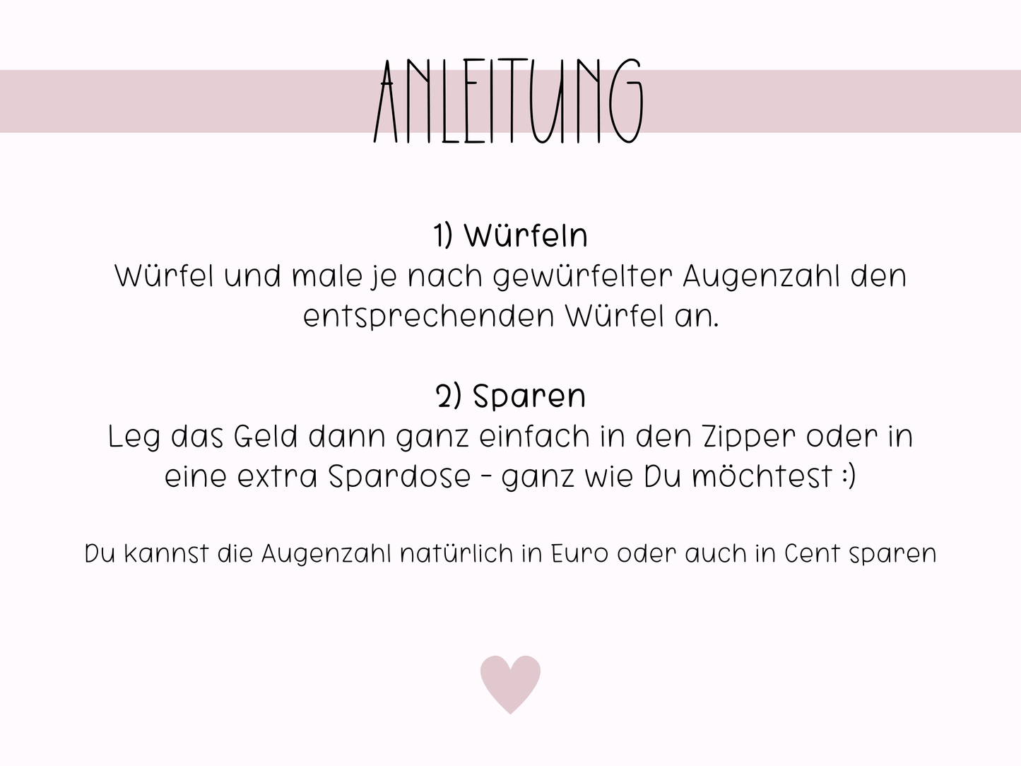 Würfelsparen Challenge - Budgethelden