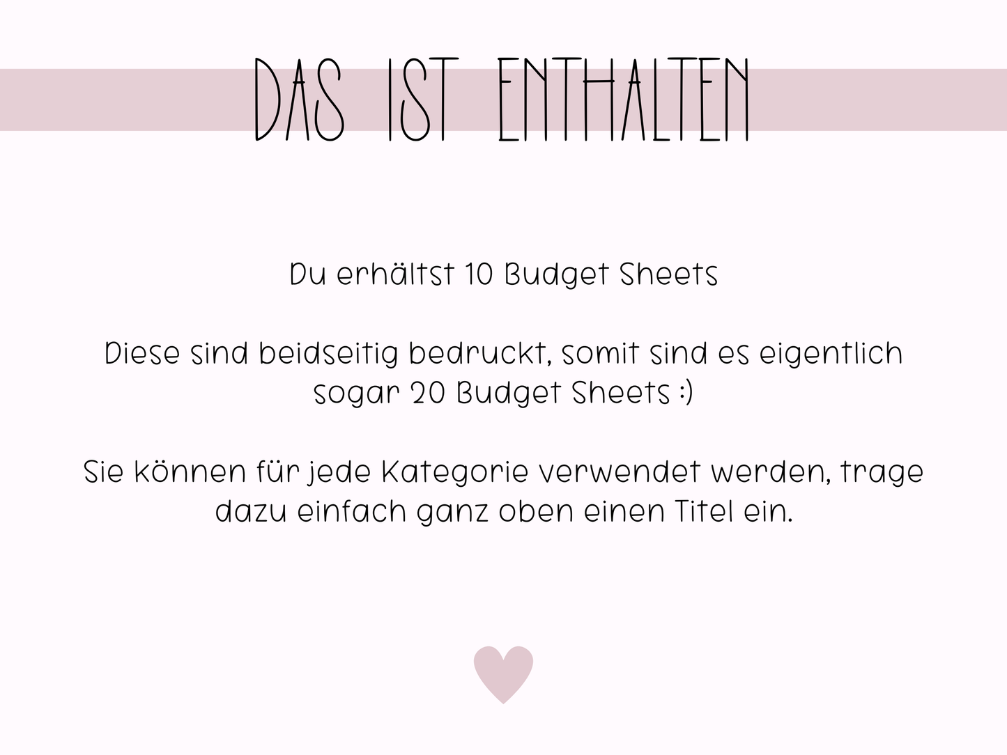 10x Budget Sheets Ästhetik