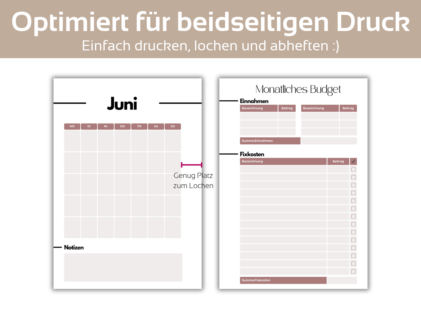 NEU Budget Jahresplaner 154 Seiten A4 & A5