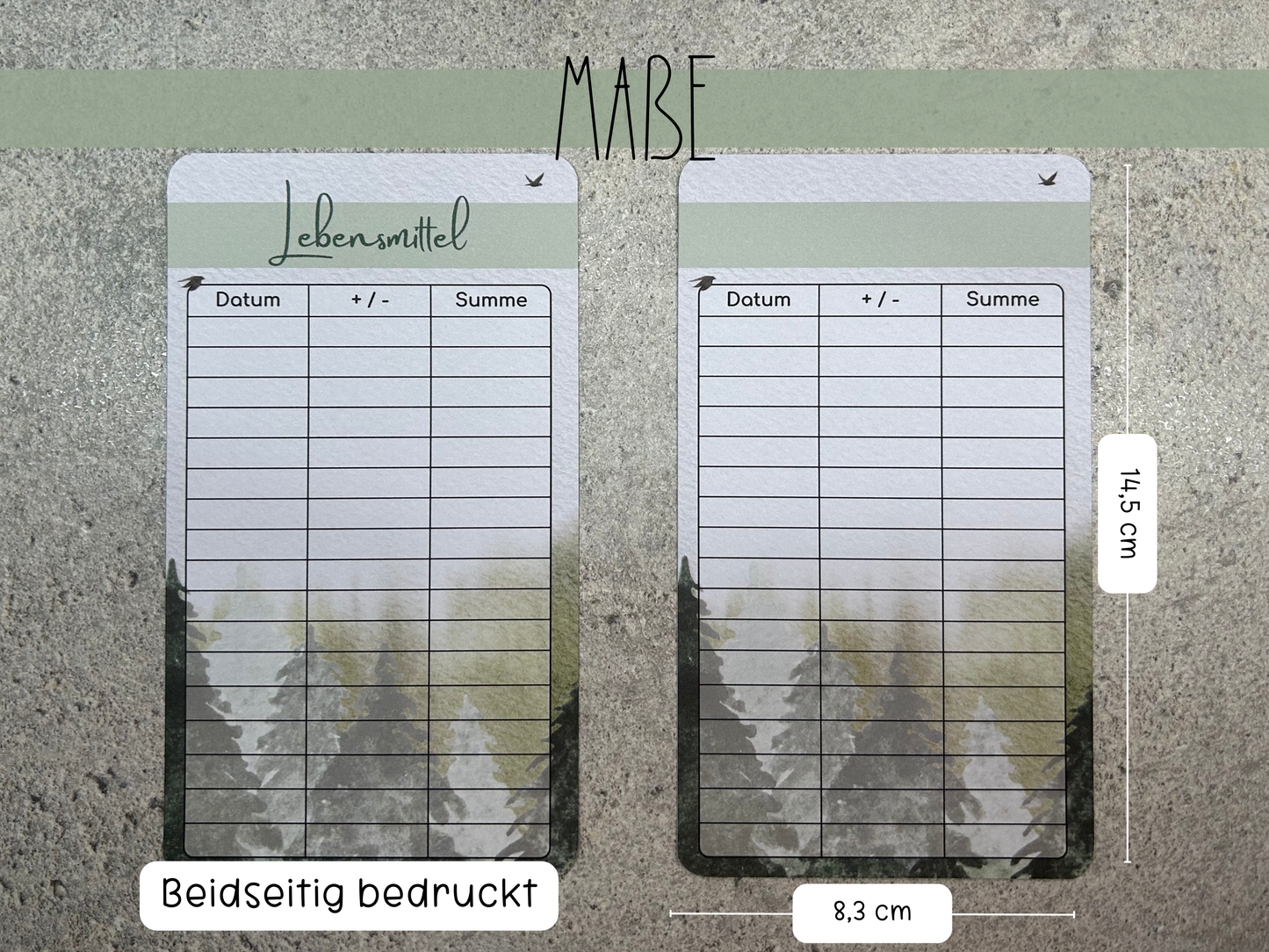 A6 Tracker / Budget Sheets Nature