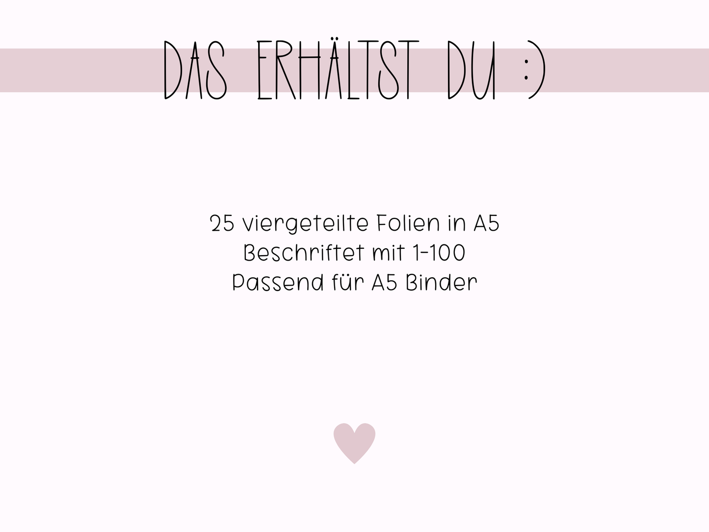 A5 25x viergeteilte Folien 1-100