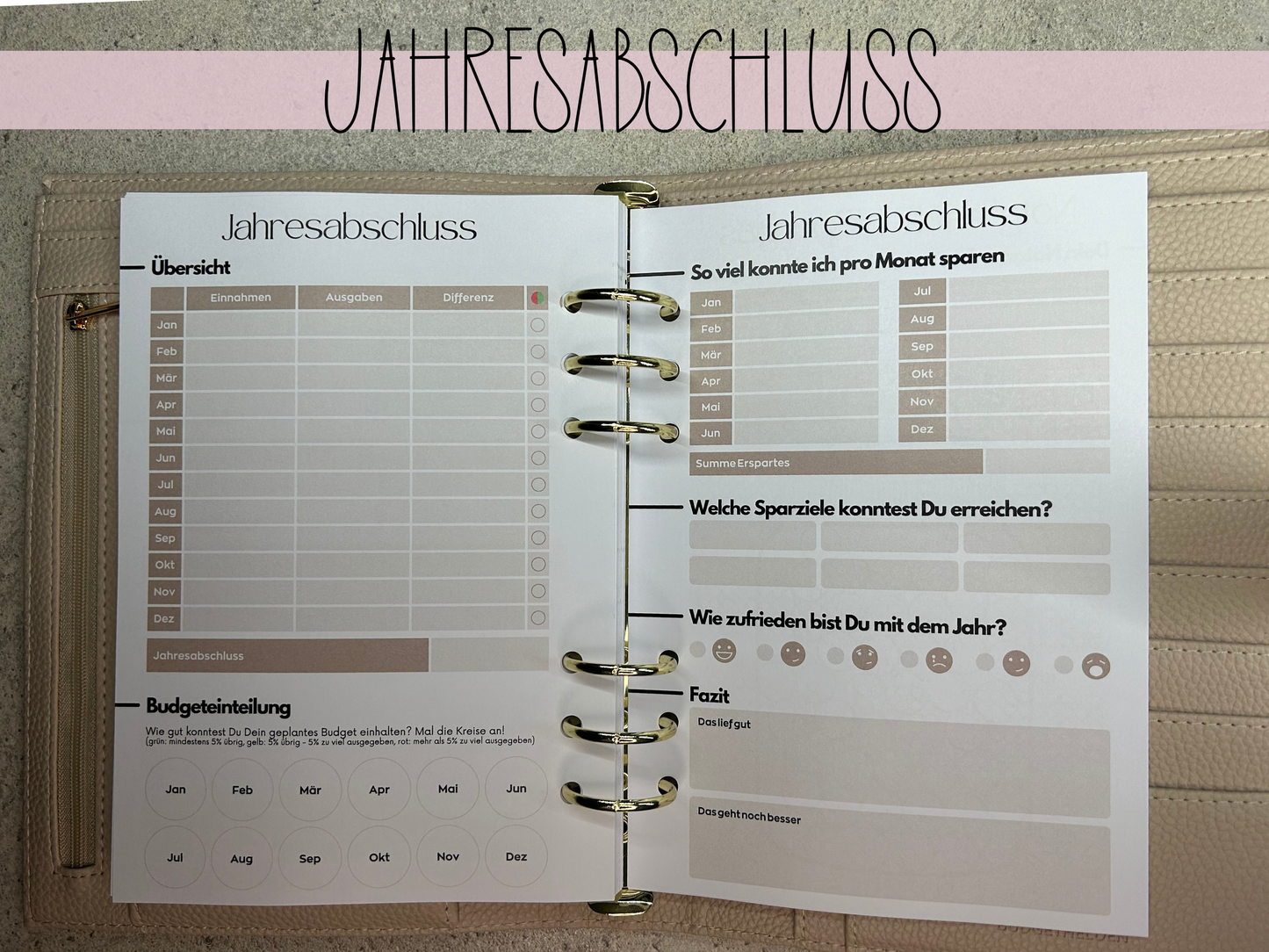 NEU Jahresplaner A5 Einlagen gelocht