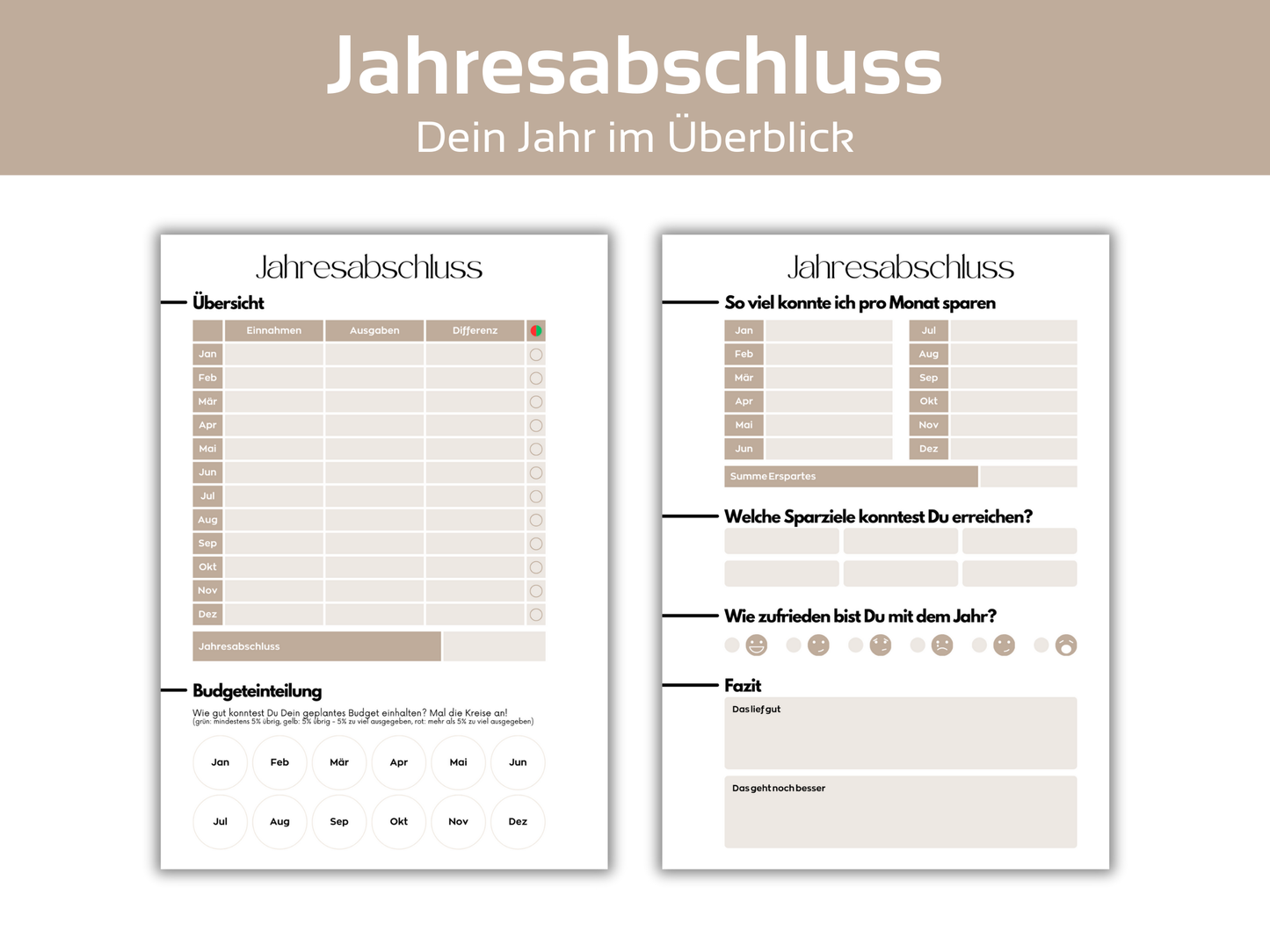 NEU Budget Jahresplaner 154 Seiten A4 & A5