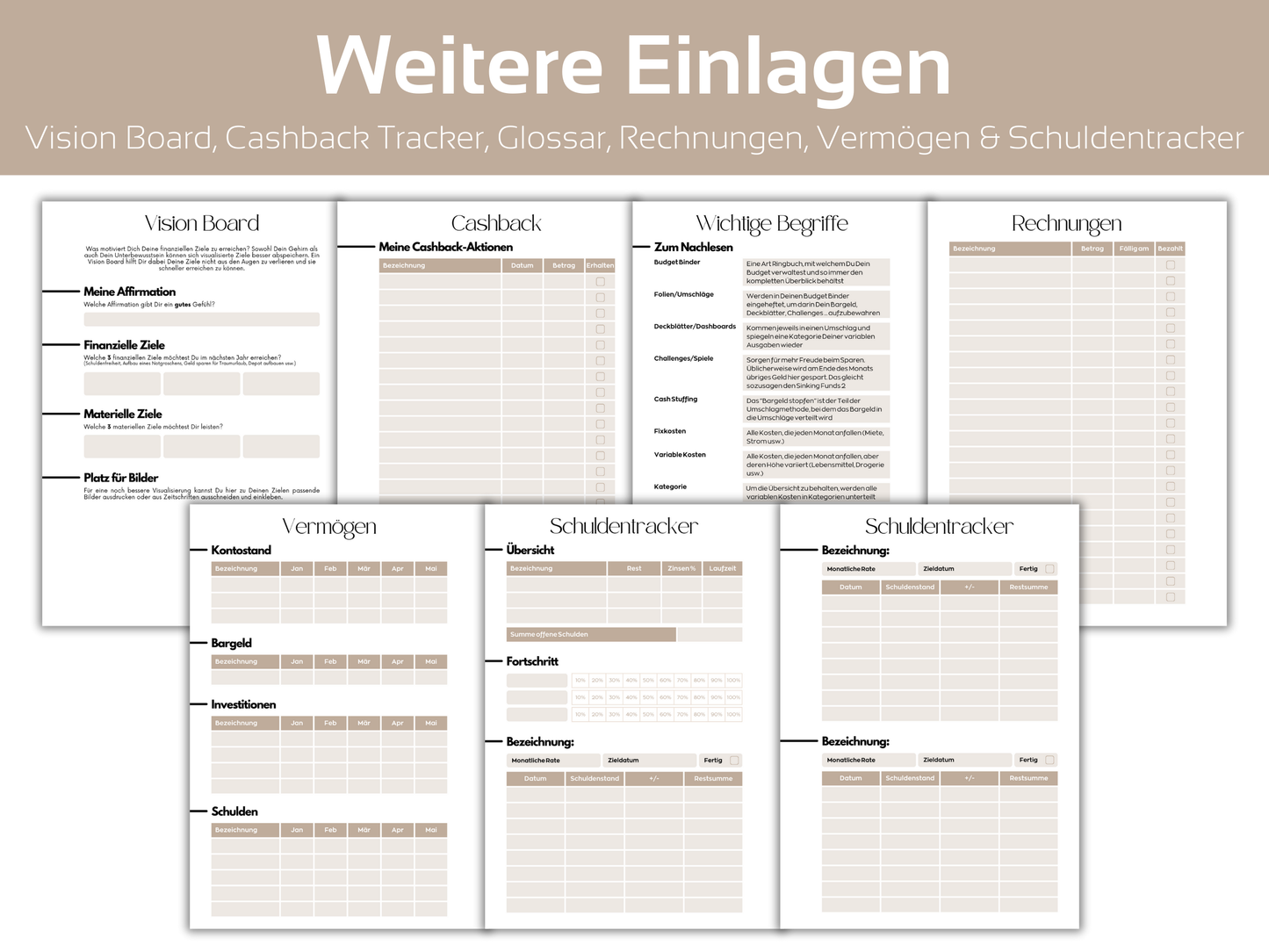 NEU Budget Jahresplaner 154 Seiten A4 & A5