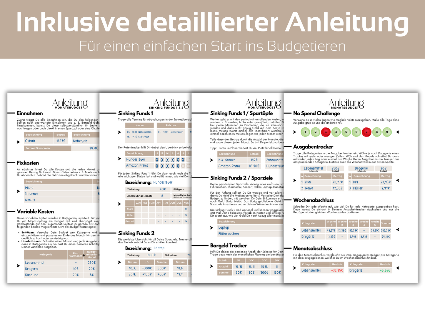 NEU Budget Jahresplaner 154 Seiten A4 & A5