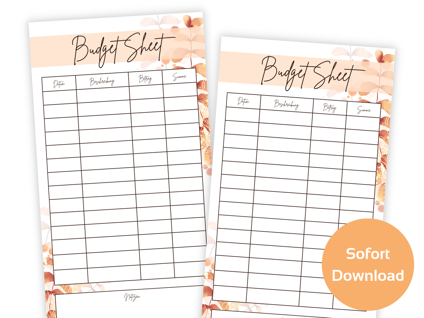 Budget Sheet Vorlage Herbstlich - Budgethelden