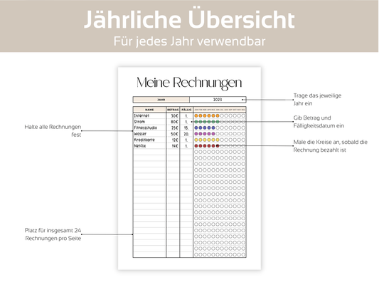 Rechnungen Tracker A4, A5 & A6 - Budgethelden