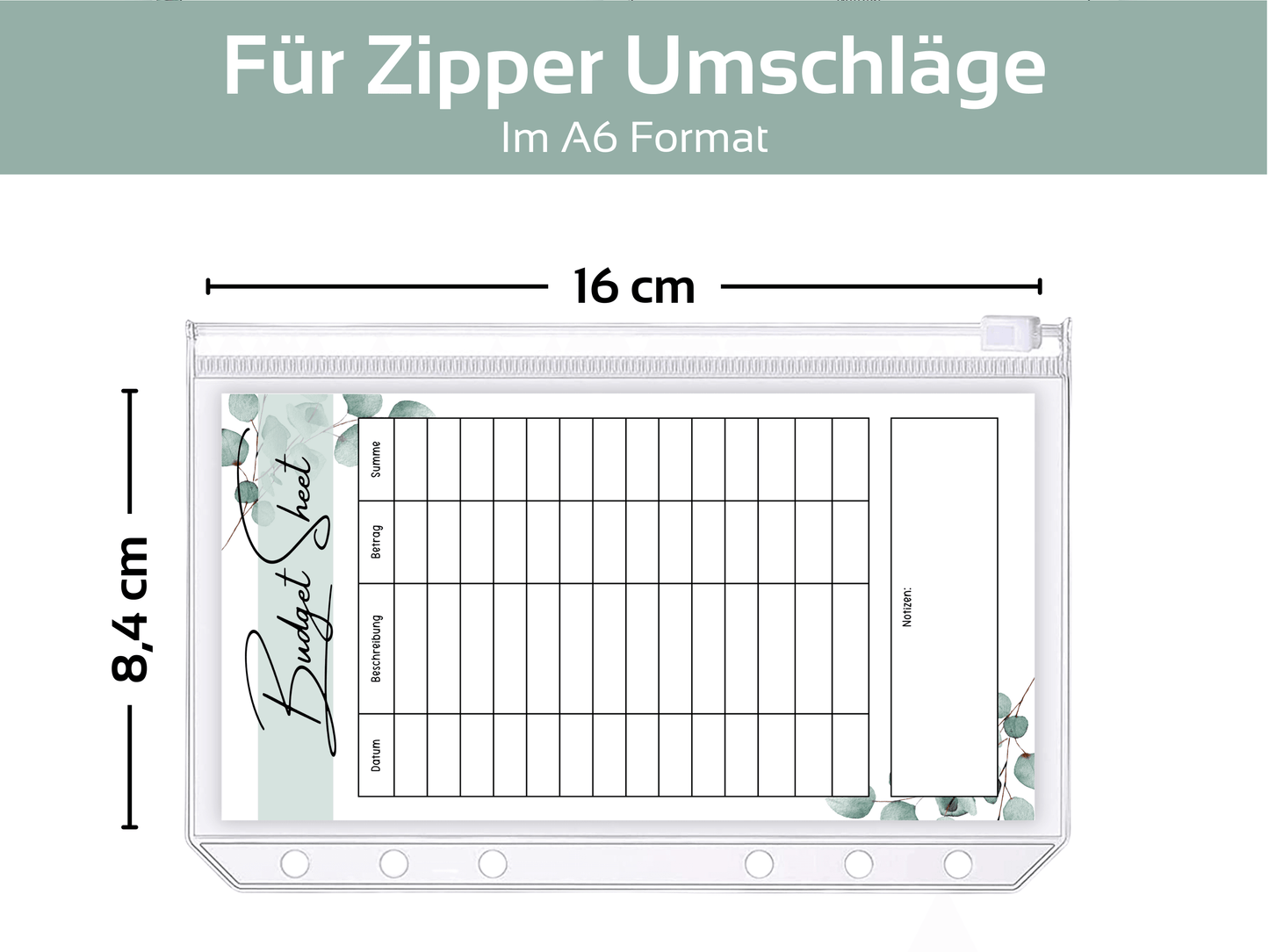 Budget Sheet Vorlage Eukalyptus - Budgethelden