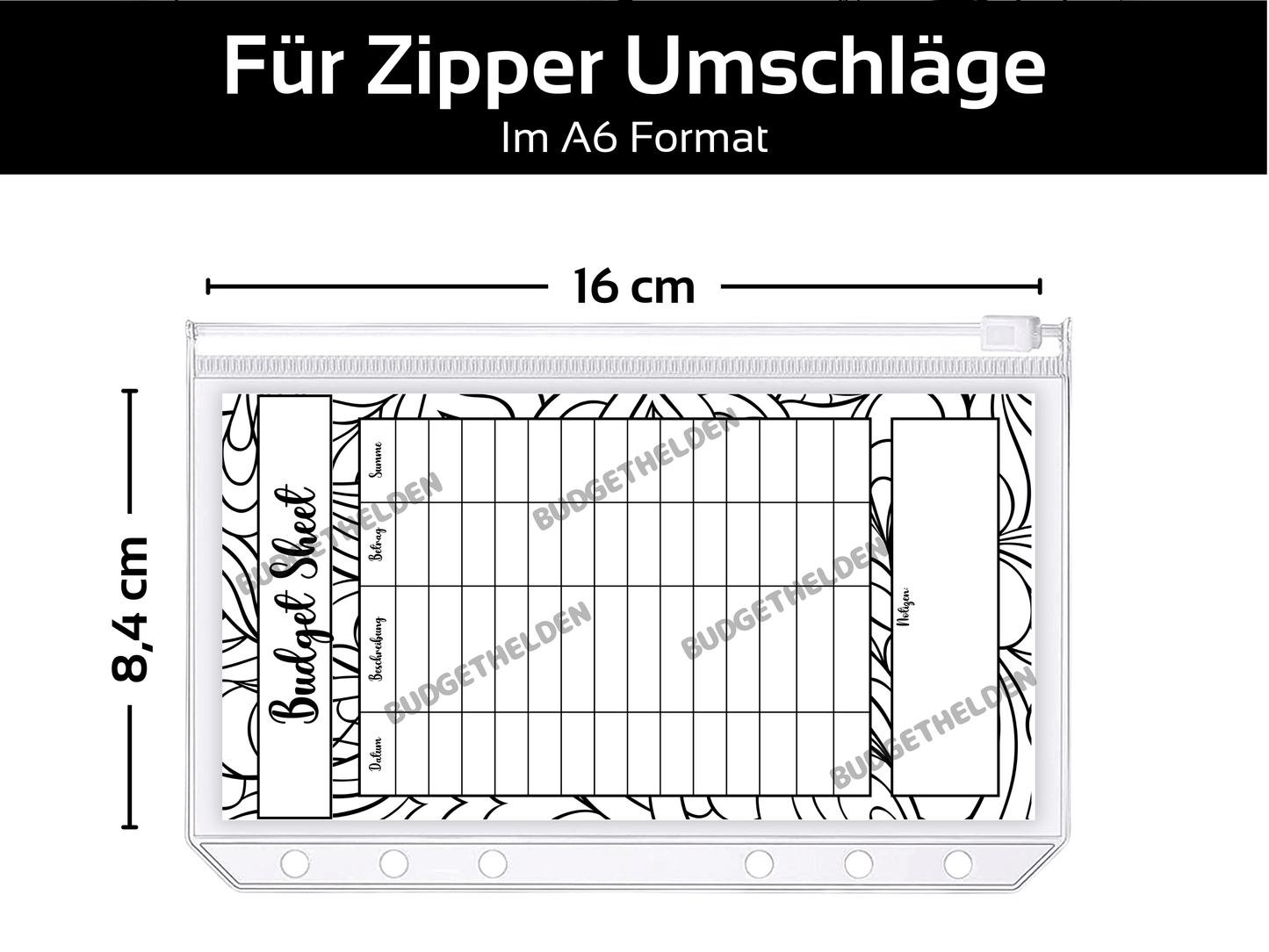 Budget Sheet Vorlage Schwarz-Weiß - Budgethelden