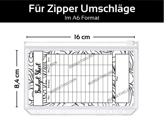 Budget Sheet Vorlage Schwarz-Weiß - Budgethelden