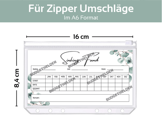 Sinking Fund Tracker Vorlage Eukalyptus - Budgethelden