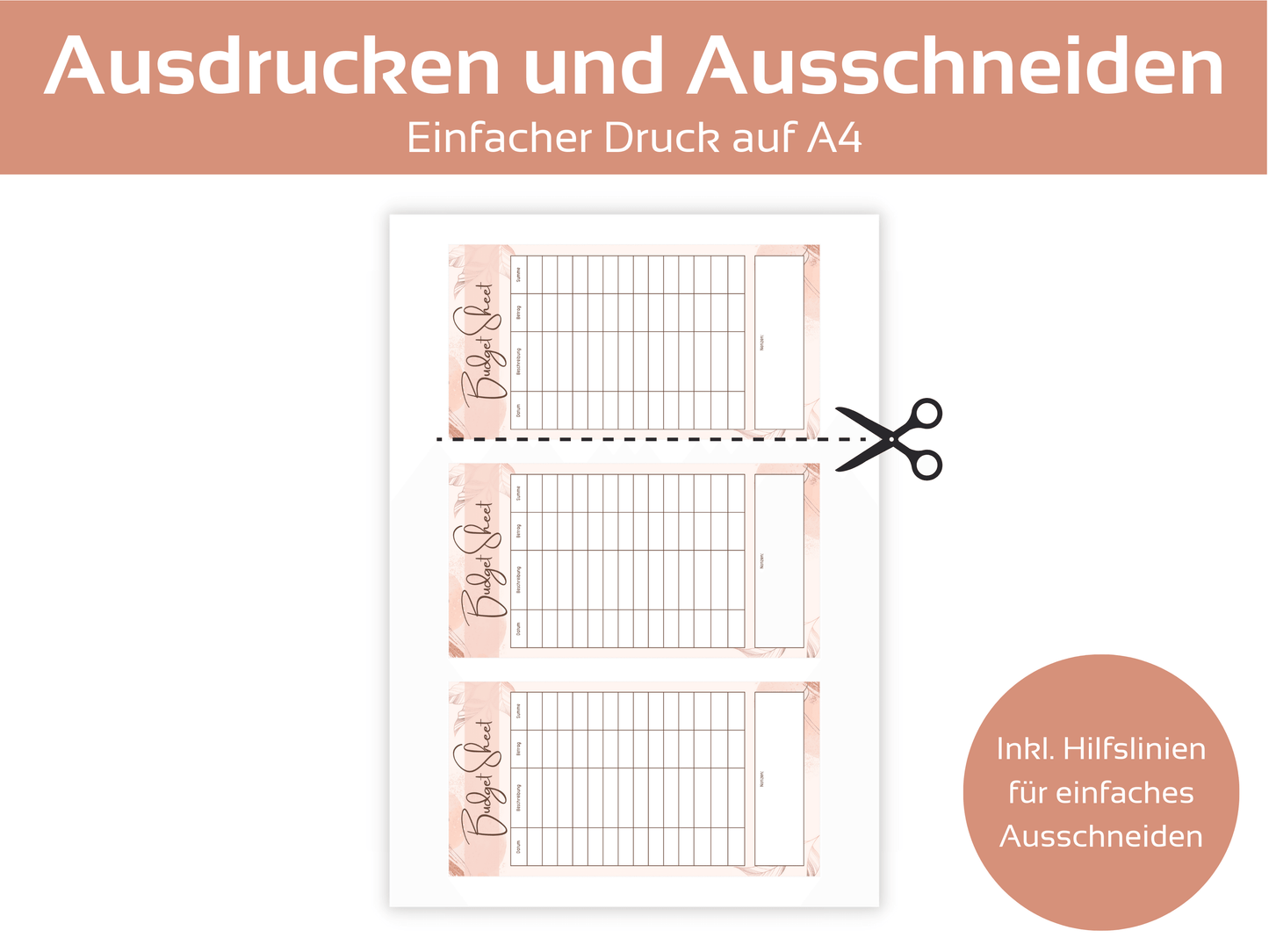 Budget Sheet Vorlage Ästhetik - Budgethelden