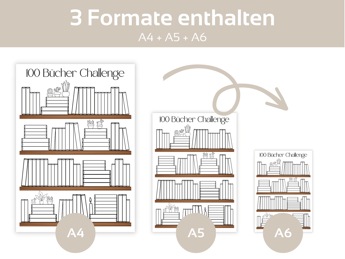 100 Bücher Lesen Challenge A4, A5 & A6 - Budgethelden