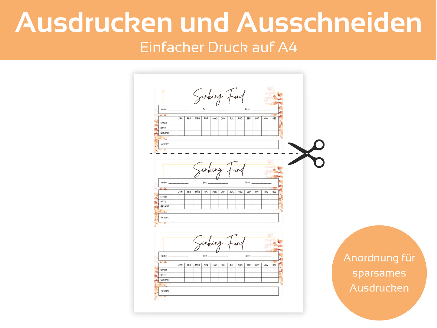 Sinking Fund Tracker Vorlage Herbstlich - Budgethelden