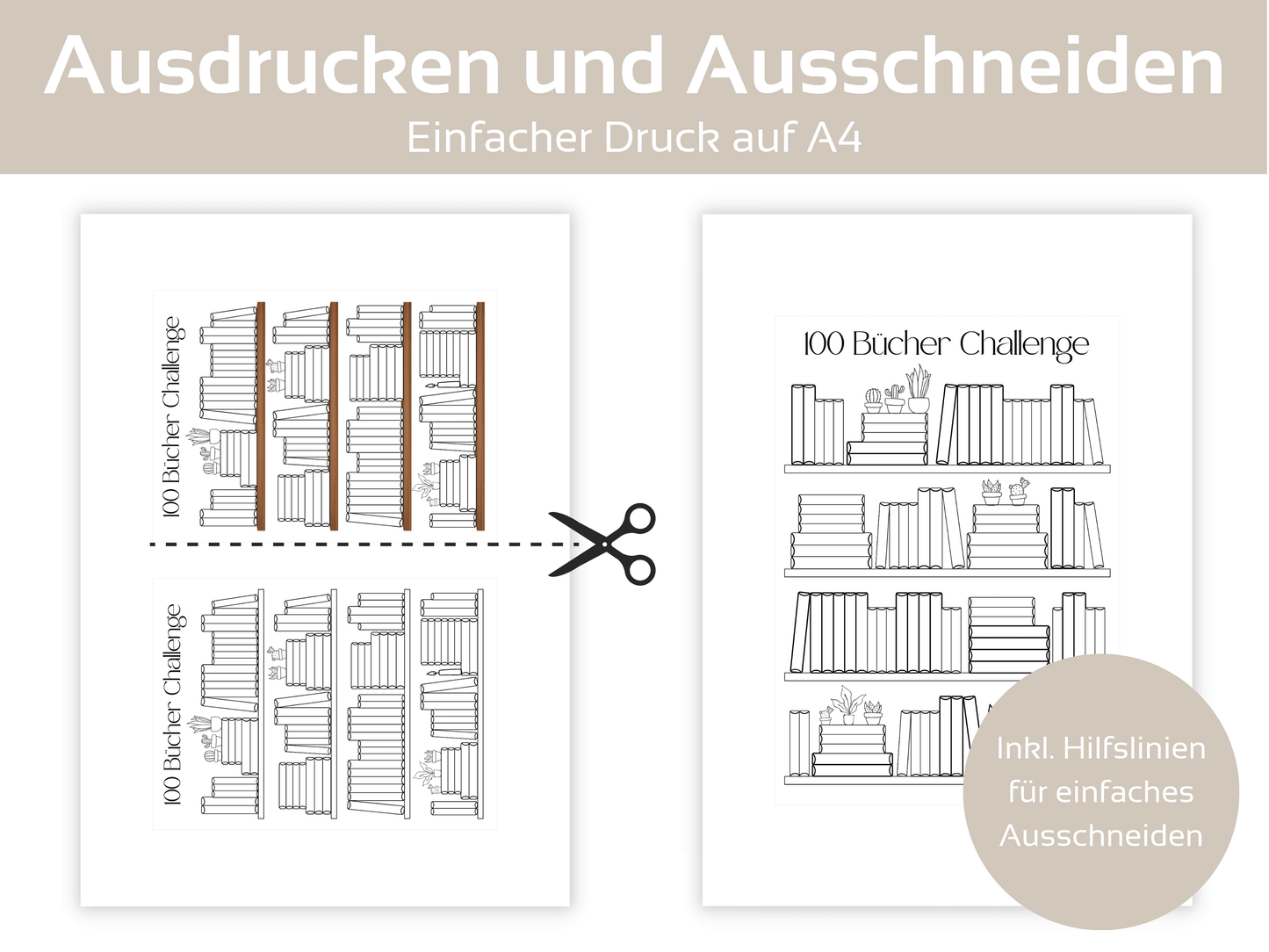 100 Bücher Lesen Challenge A4, A5 & A6 - Budgethelden