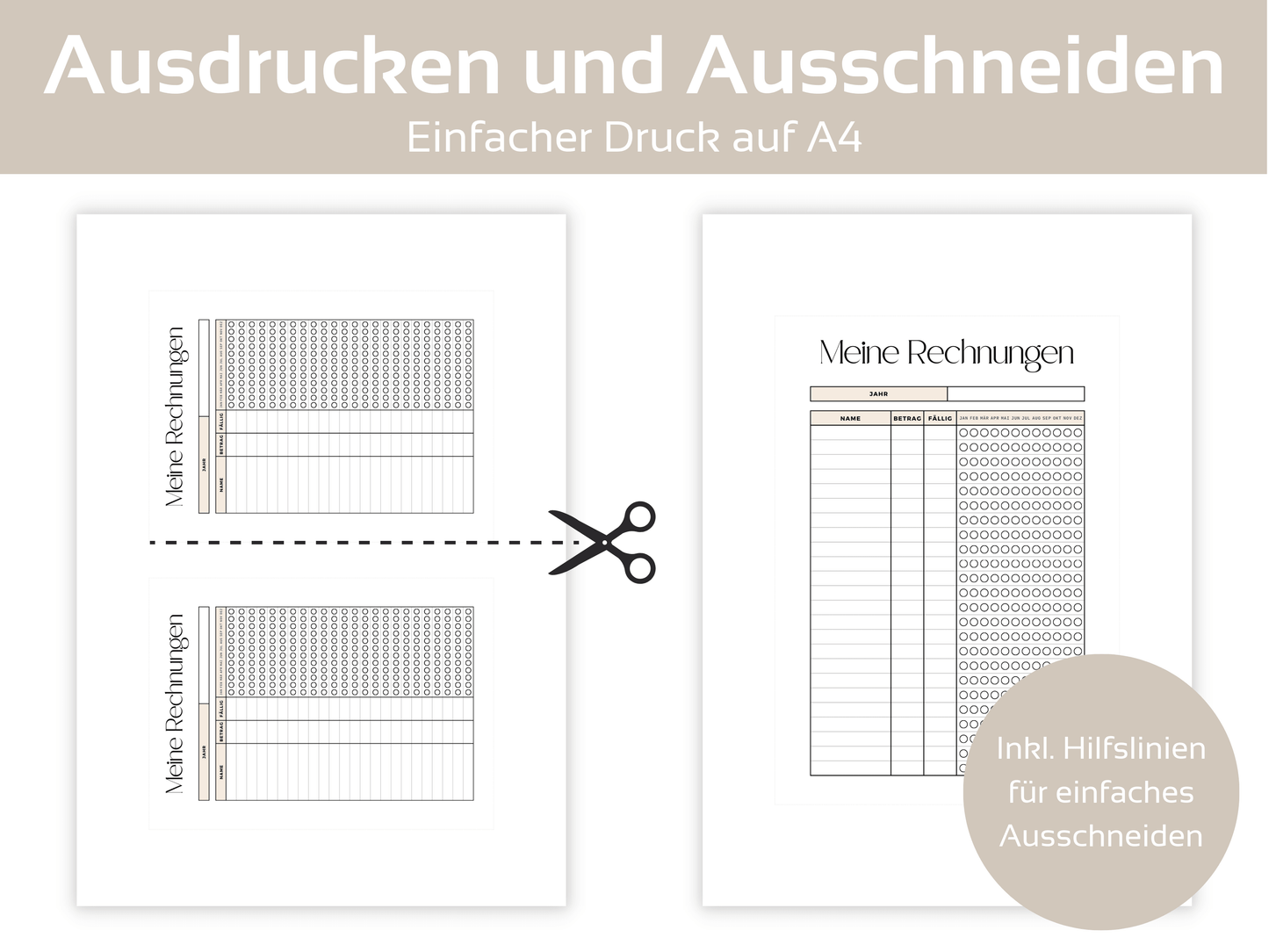 Rechnungen Tracker A4, A5 & A6 - Budgethelden