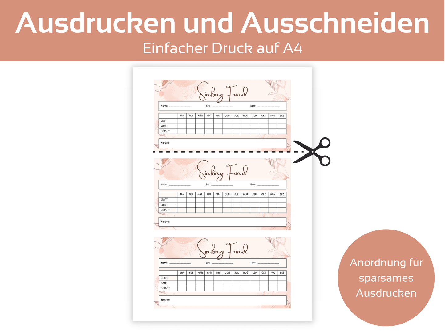 Sinking Fund Tracker Vorlage Ästhetik - Budgethelden