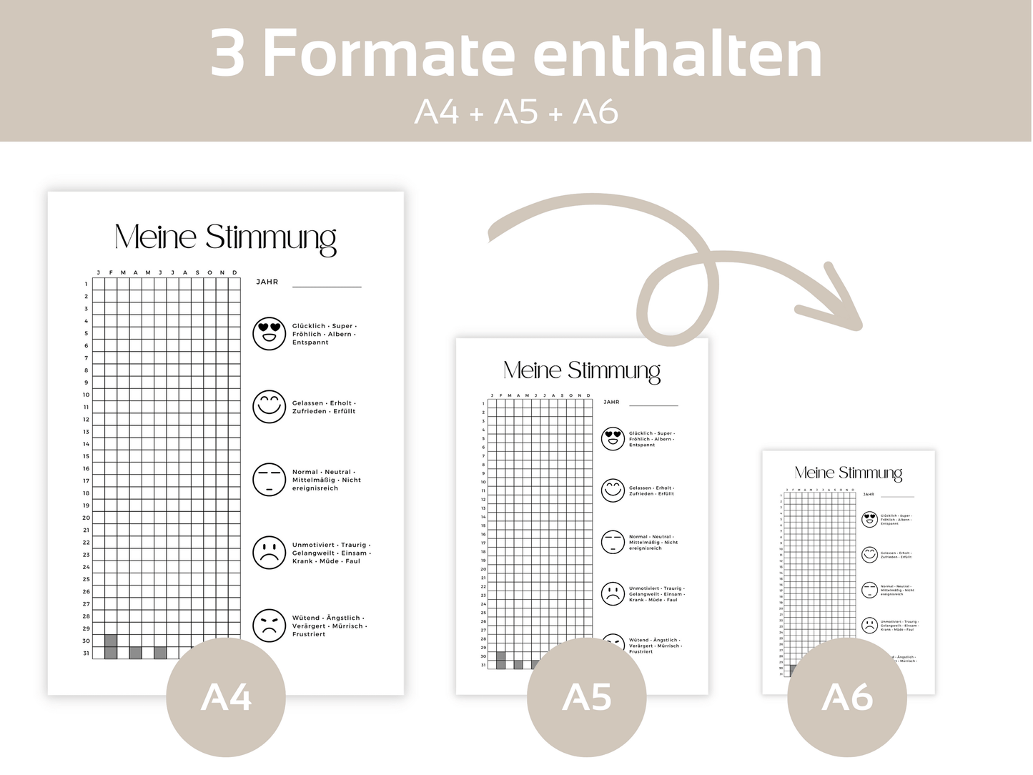 Stimmungstracker A4, A5 & A6 - Budgethelden