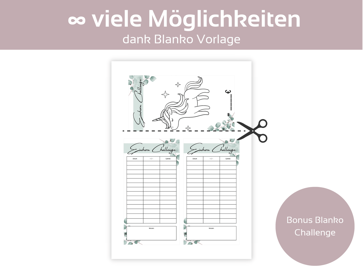 Einhorn Ausmalchallenges - Budgethelden