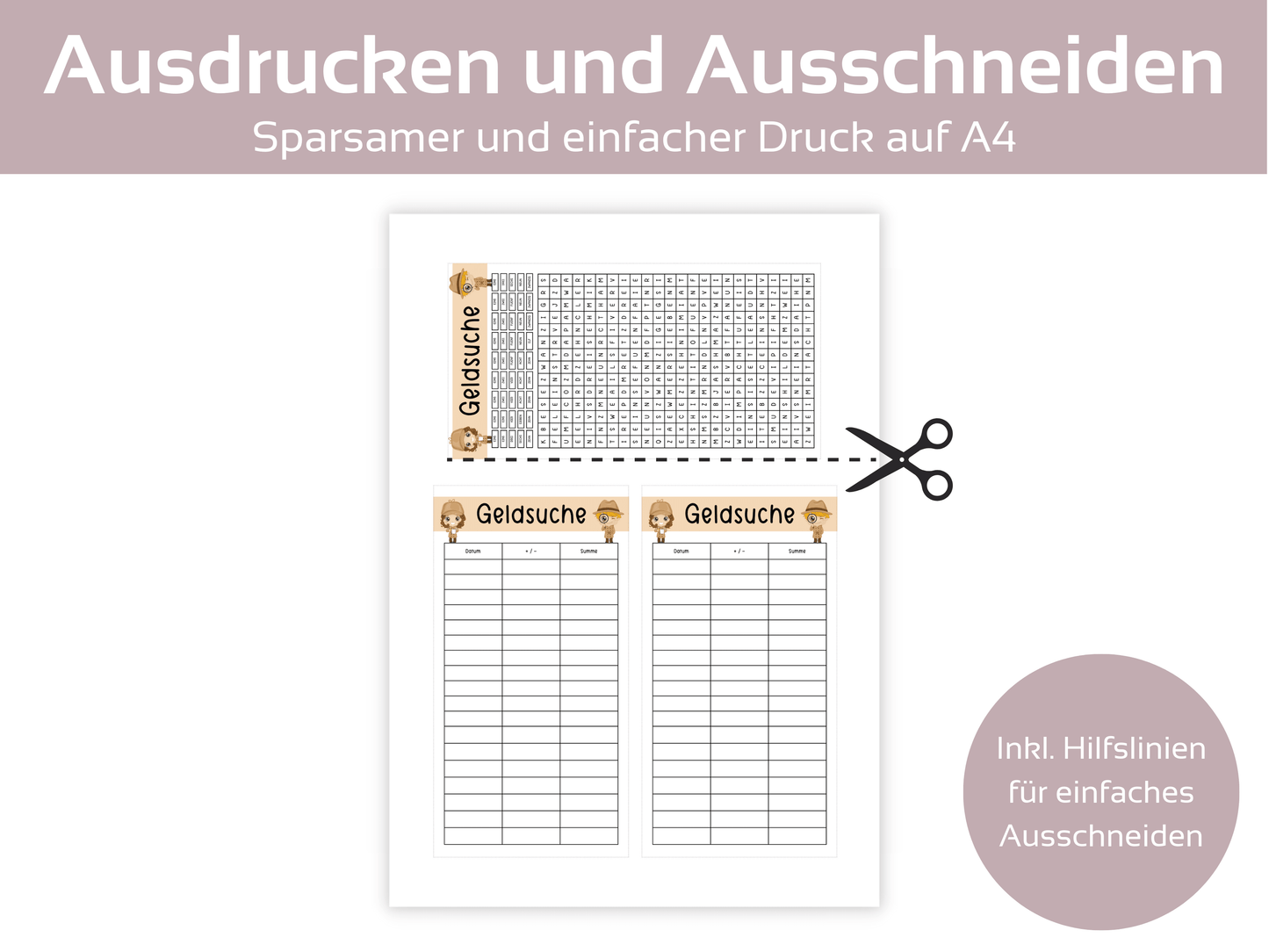 Geldsuche Sparspiel - Budgethelden