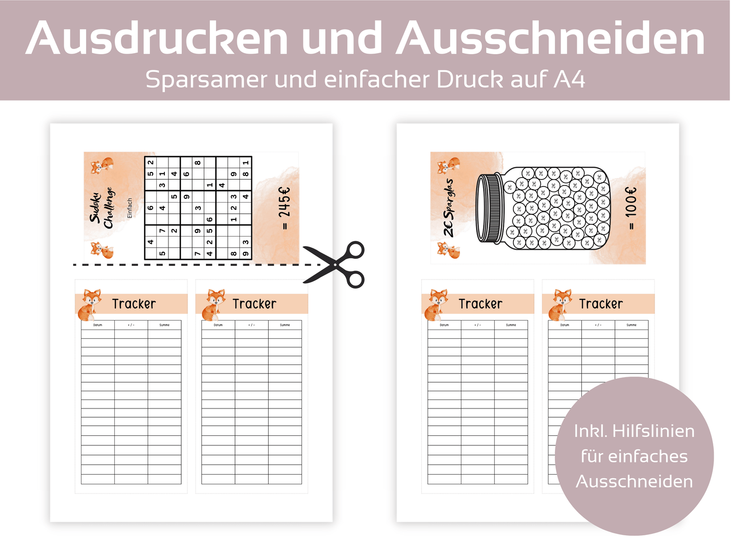 24x Sparfuchs Sparchallenges Set - Budgethelden