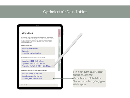 Digitales Workbook Investieren fürs Tablet