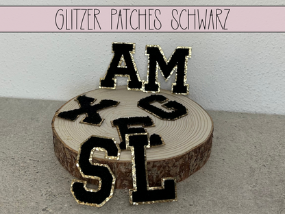 Glitzer Patches Schwarz