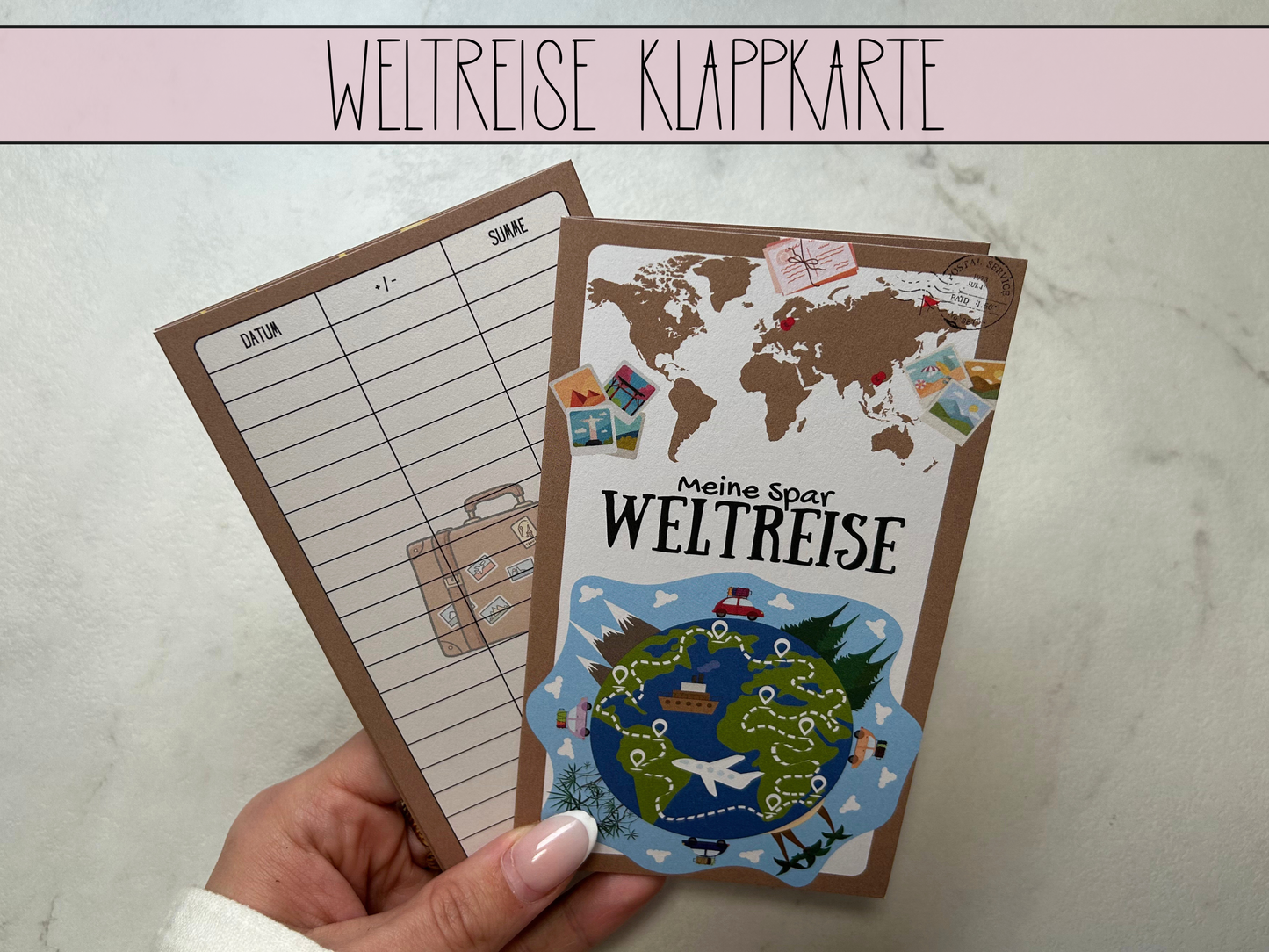 Weltreise Klappkarte