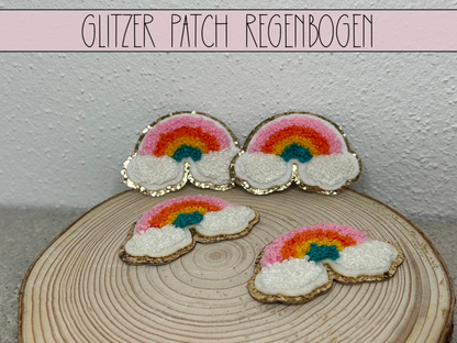 Glitzer Patches Regenbogen
