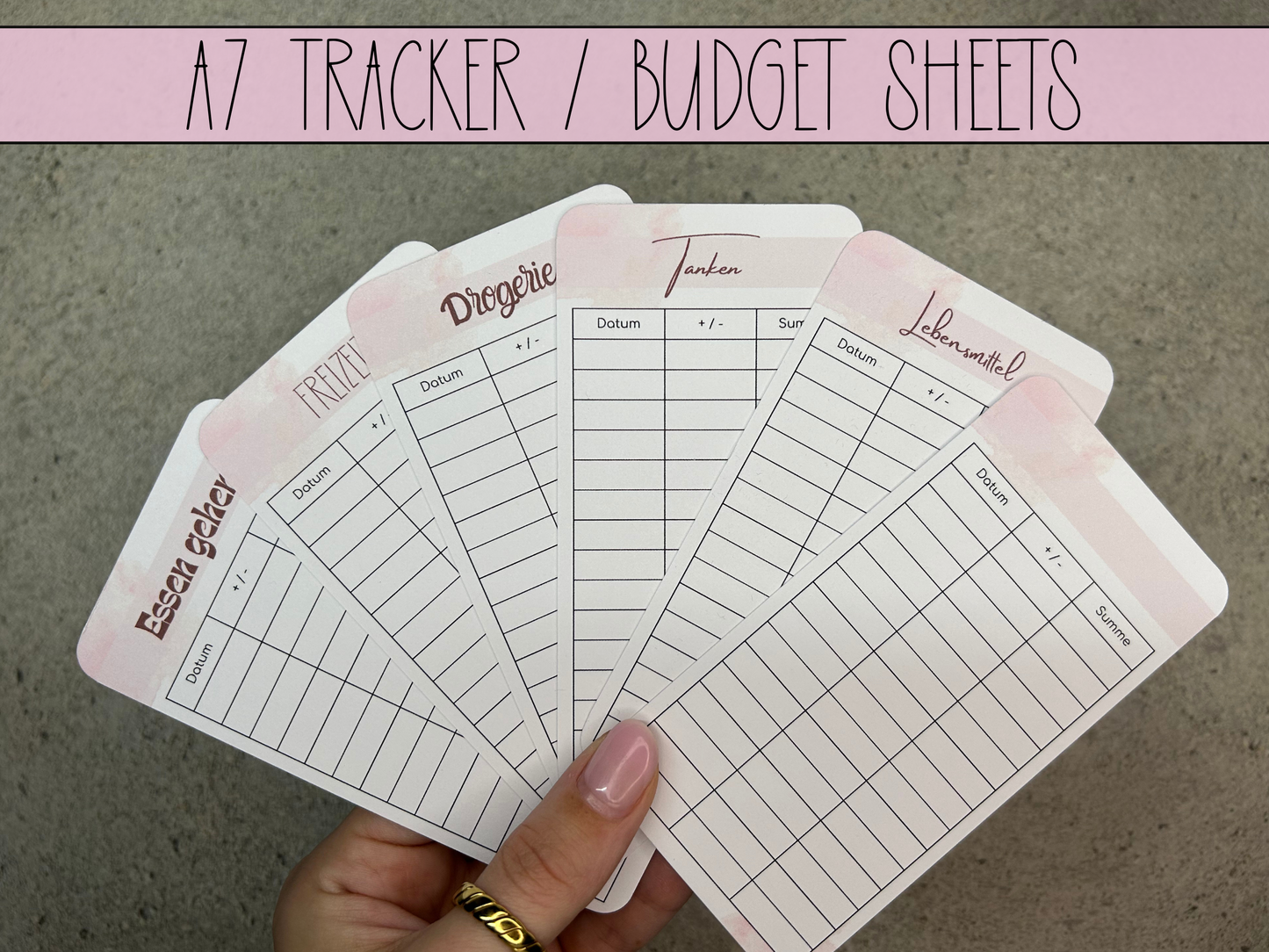 A7 Tracker / Budget Sheets Minimalistisch