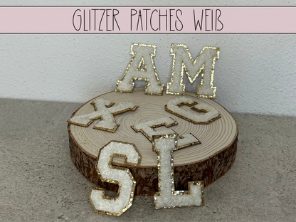 Glitzer Patches Weiß