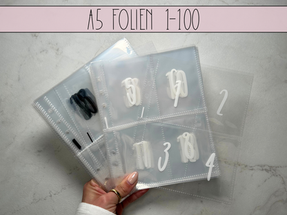 A5 25x viergeteilte Folien 1-100
