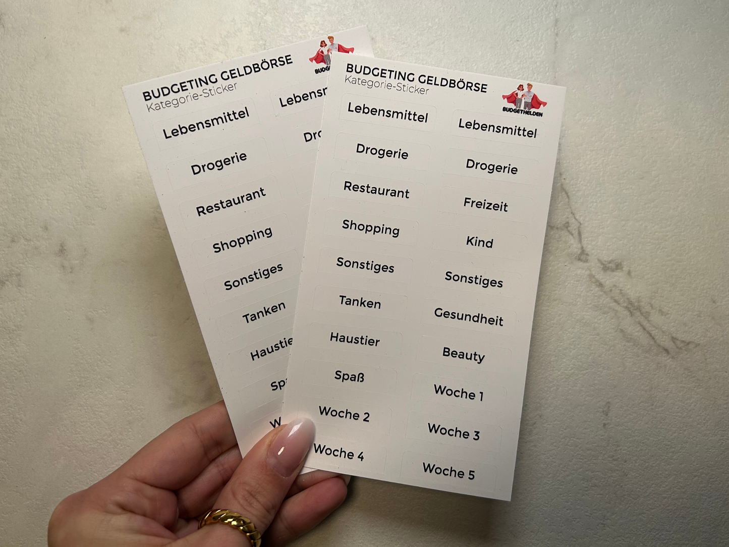 Geldbörse Stickersheet