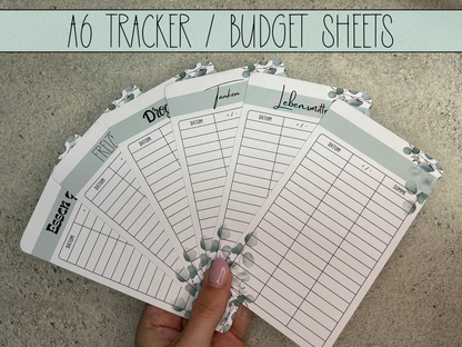 A6 Tracker / Budget Sheets Eukalyptus