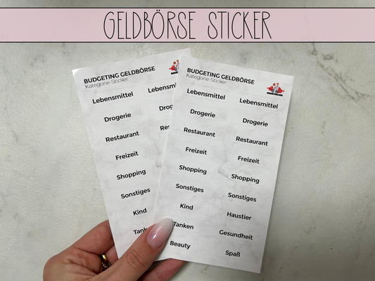 Geldbörse Stickersheet