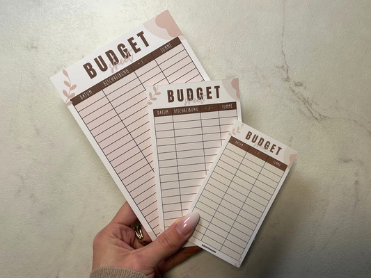 Budget Sheet Blöcke A5, A6 A7