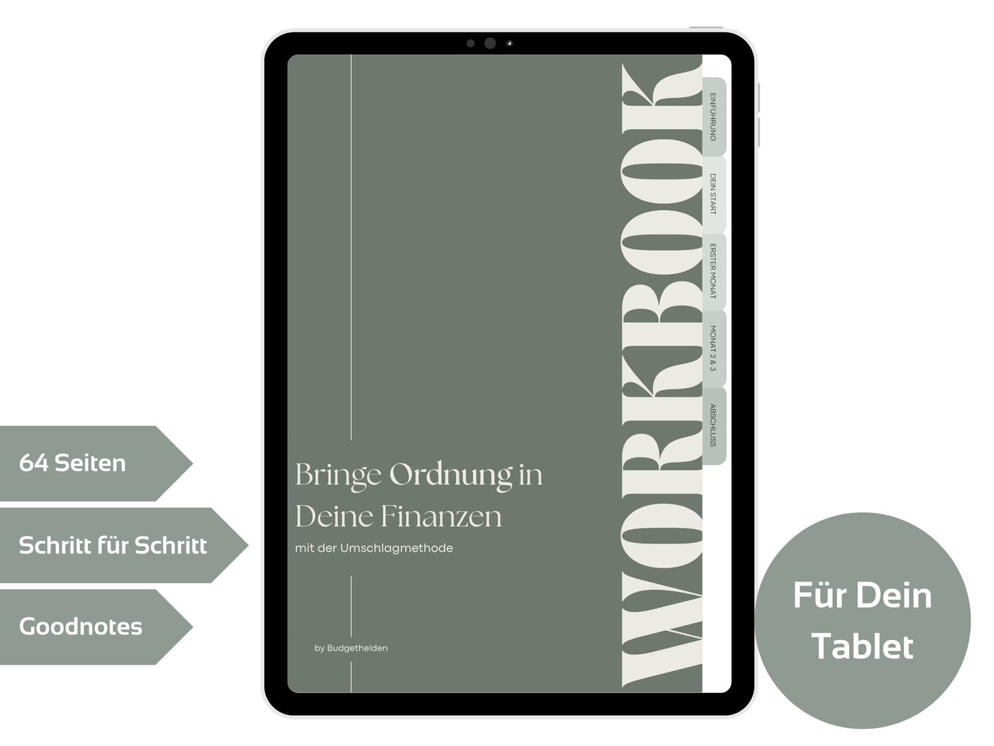 Digitales Workbook Umschlagmethode fürs Tablet