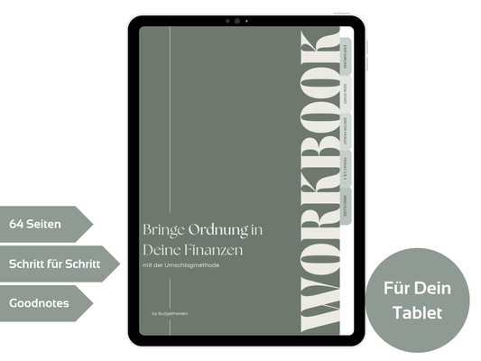 Digitales Workbook Umschlagmethode fürs Tablet