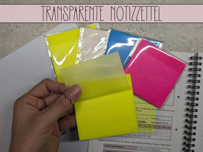Transparente Notizzettel