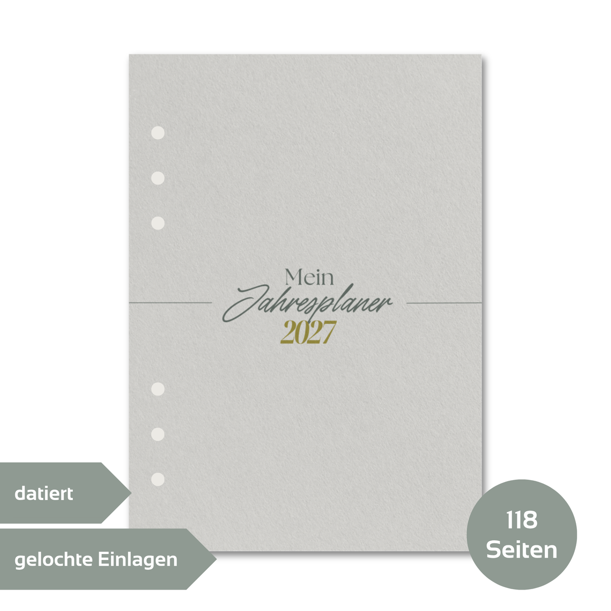 Kalender Einlagen 2027 Datiert Gelocht