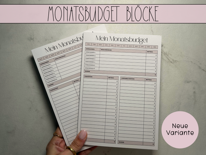 Monatsbudget Block
