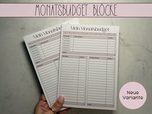 Monatsbudget Block
