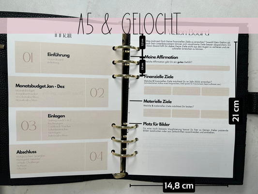 NEU Jahresplaner 2026 Datiert A5 Einlagen gelocht