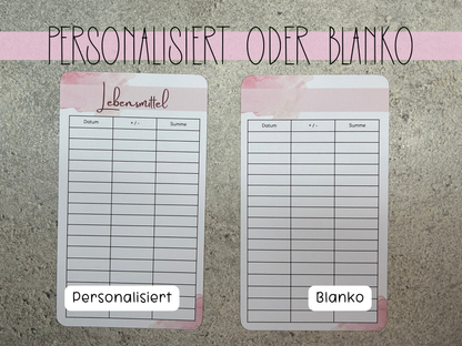 A6 Tracker / Budget Sheets Minimalistisch